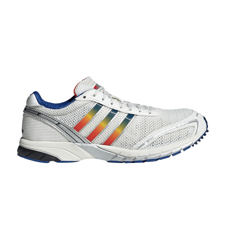 Adidas Wmns Adizero Adios OG 'White Multi-Color Stripes' — Core White/Team Royal Blue/Yellow