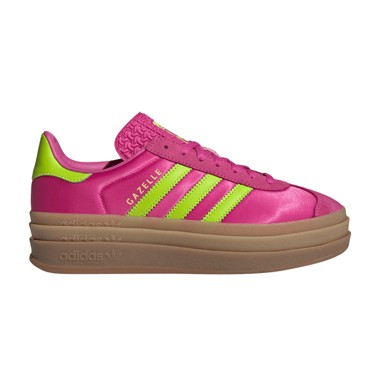 adidas Wmns Gazelle Bold 'Lucid Fuchsia Solar Slime Satin' — Semi Lucid Fuchsia/Solar Slime/Gold Metallic