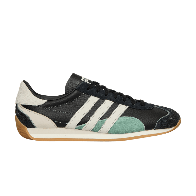 Adidas Wmns Country OG 'Black White Silver Green' — Core Black/Cloud White/Silver Green