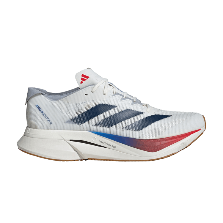 adidas Adizero Boston 12 'White Dark Blue Pure Ruby' — Core White/Dark Blue/Pure Ruby