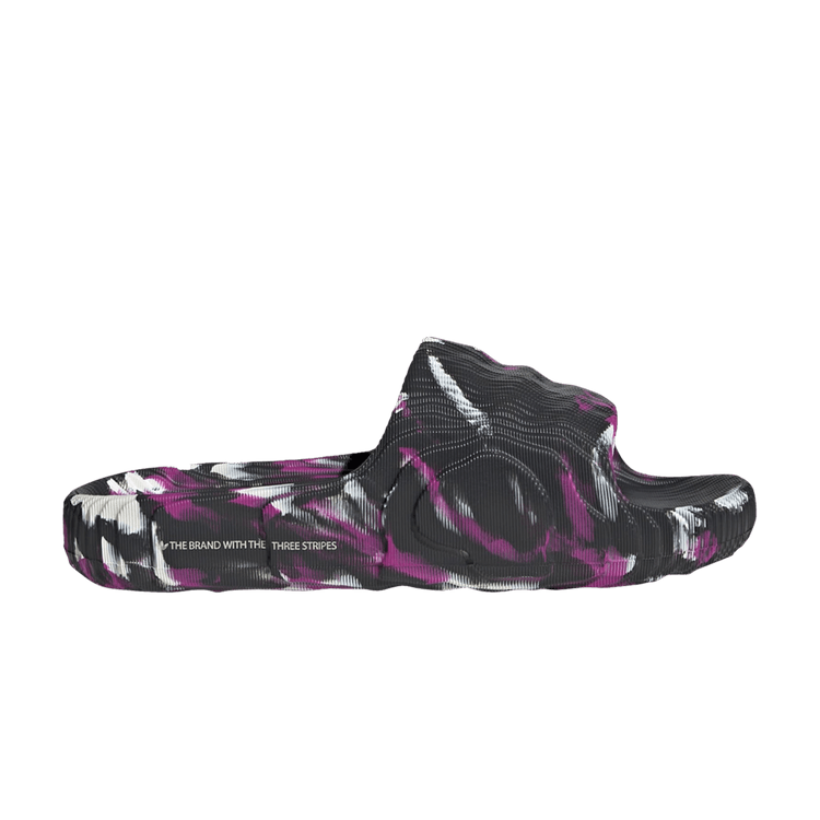 Adidas Adilette 22 Slide 'Race To Mars Pack - Carbon Flash Pink' — Carbon/Wonder White/Flash Pink