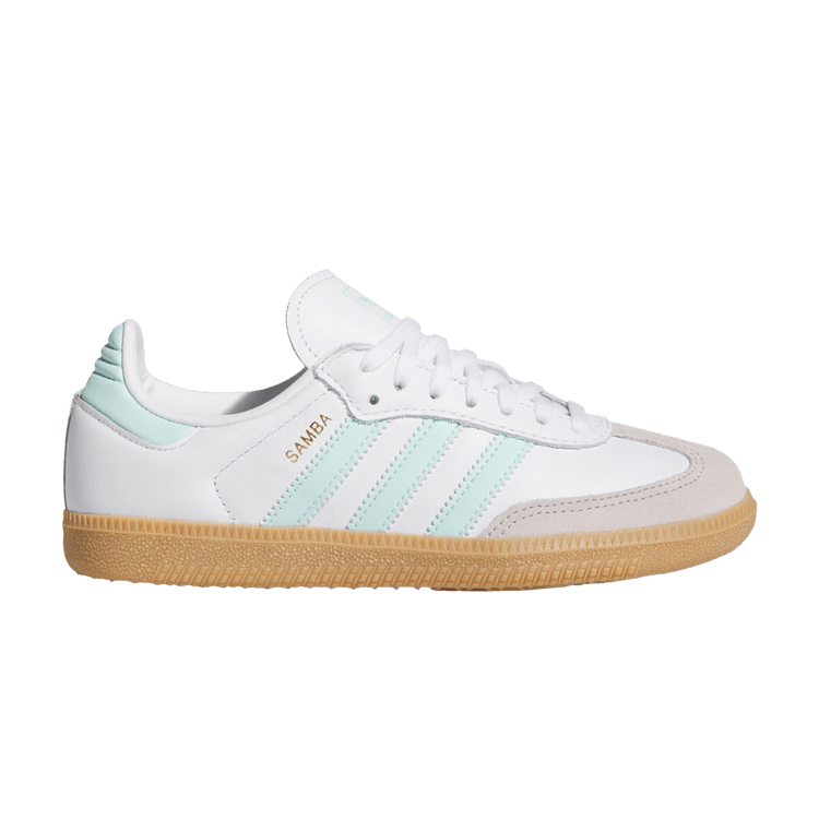 adidas Samba OG J 'White Semi Flash Aqua' — Cloud White/Semi Flash Aqua/Gum