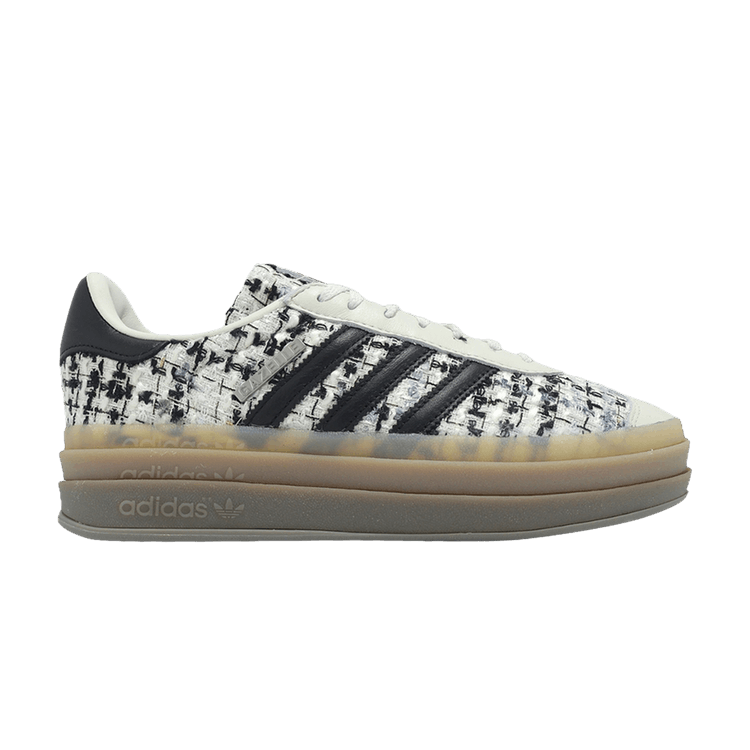 Adidas Wmns Gazelle Bold 'Tweed - White Gum' — White Tine/Core Black/Silver Metallic