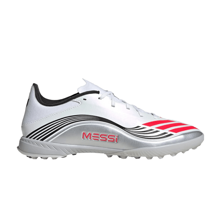 adidas Messi Adizero F50 League TF 'Prestig10 Pack' — Cloud White/Lucid Red/Silver Metallic