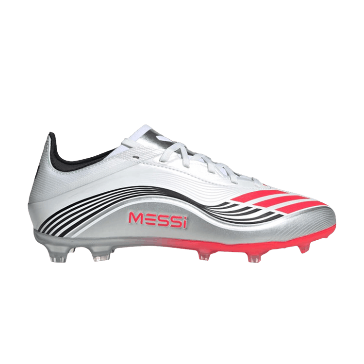 adidas Messi Adizero F50 Elite FG K 'Prestig10 Pack' — Cloud White/Lucid Red/Silver Metallic