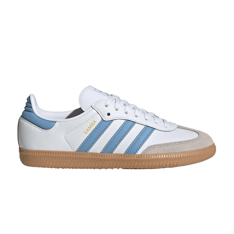 adidas Samba OG J 'White Ash Blue' — Cloud White/Ash Blue/Gum