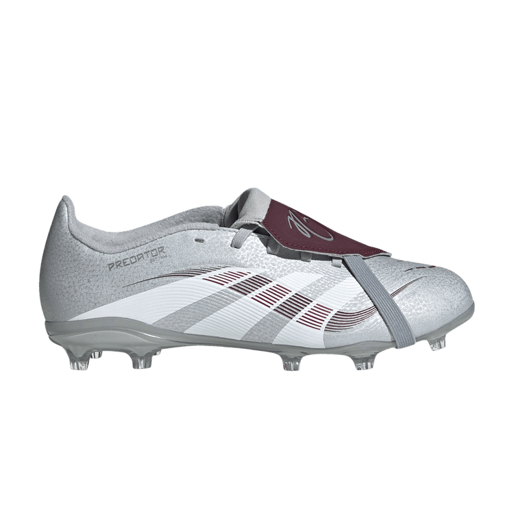 Jude Bellingham x adidas Predator 24 League Foldover Tongue FG MG K 'Chrome Dream' — Silver Metallic/Legacy Burgundy/Maroon