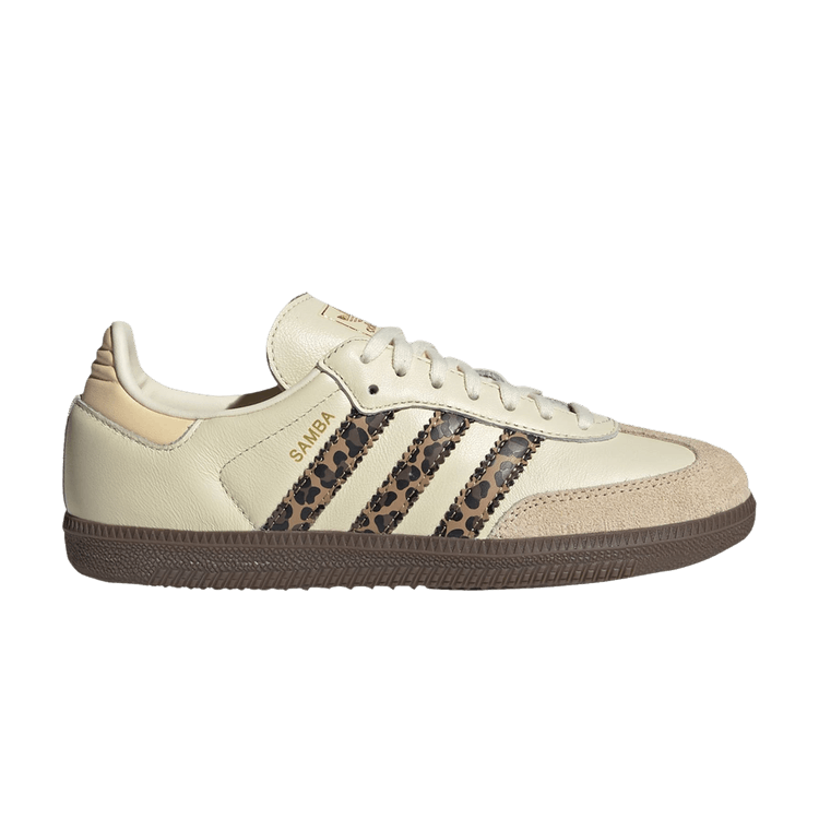 adidas Samba OG J 'Leopard' — Cream White/Core Black/Sand Strata