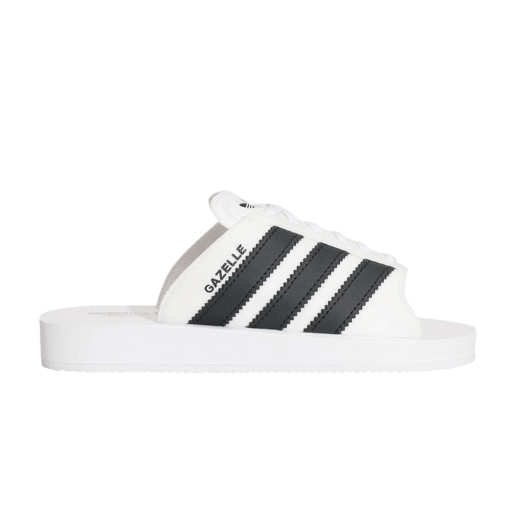Adidas Gazelle Beach Slides 'White Black' — Footwear White/Core Black/Footwear White