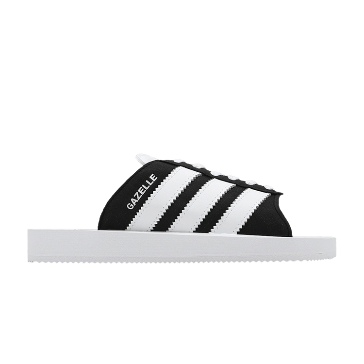 Adidas Wmns Gazelle Beach Slides 'Black White' — Core Black/Cloud White/Cloud White