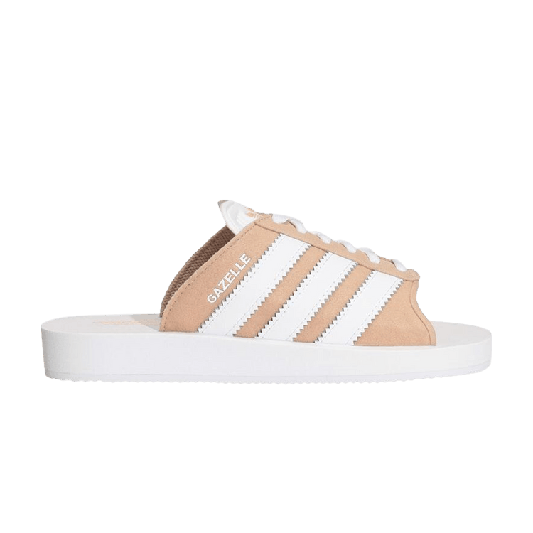 Adidas Gazelle Beach Slides 'Magic Beige' — Magic Beige/Footwear White/Footwear White