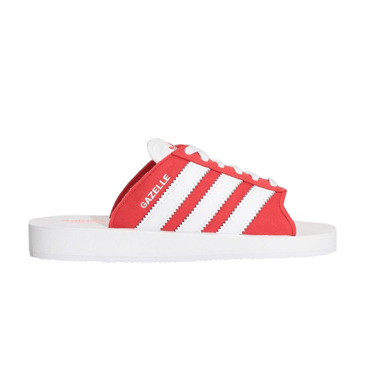 Adidas Gazelle Beach Slides 'Red' — Red/Footwear White/Footwear White