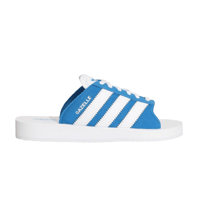 Adidas Gazelle Beach Slides 'Bluebird' — Bluebird/Footwear White/Footwear White