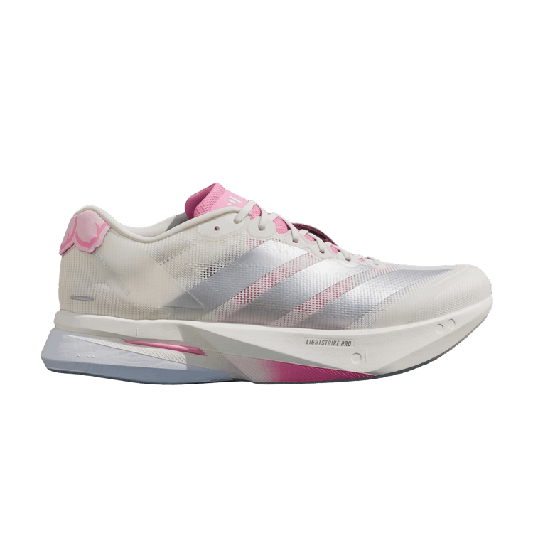 adidas Adizero Boston 13 M 'Core White Silver Metallic Bliss Pink' — Core White/Silver Metallic/Bliss Pink