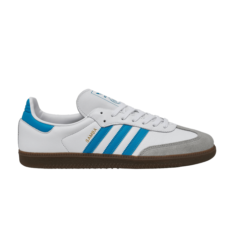 Adidas Samba OG 'White Shock Cyan Gum' — White/Shock Cyan/Gum