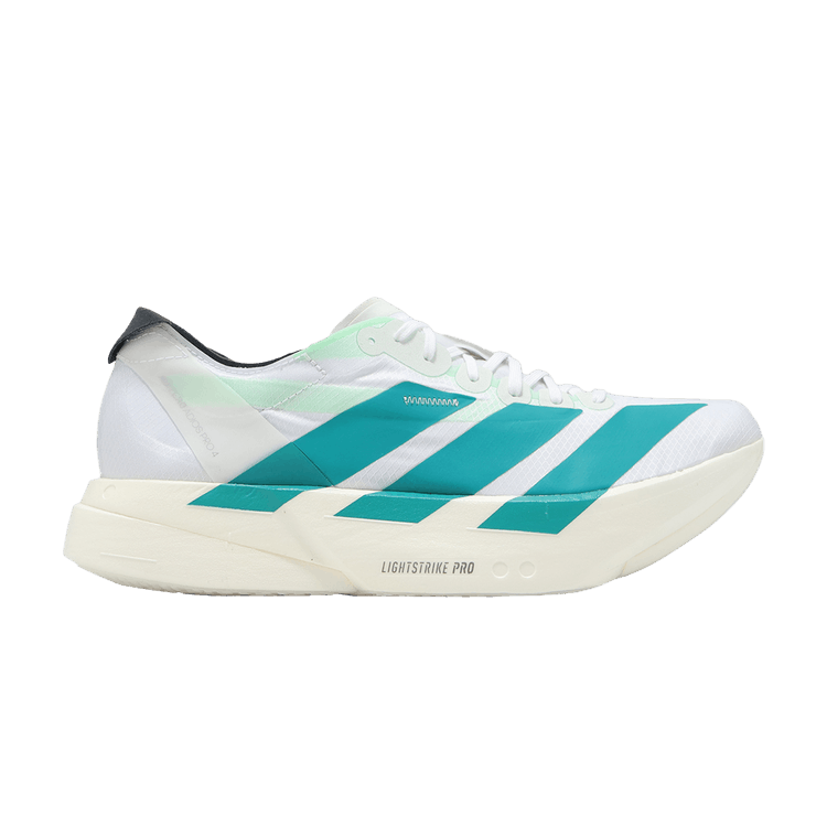 adidas Adizero Adios Pro 4 'White Pure Teal' — Cloud White/Pure Teal/Carbon