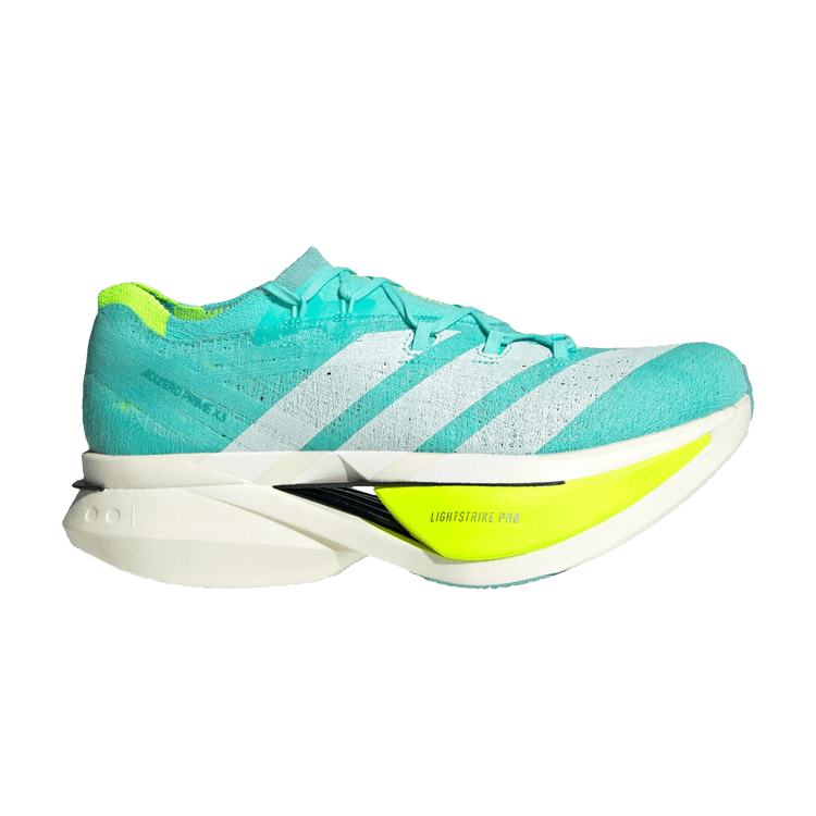 adidas Adizero Prime X 3.0 Strung 'Flash Aqua Lucid Lemon' — Flash Aqua/Zero Metallic/Lucid Lemon