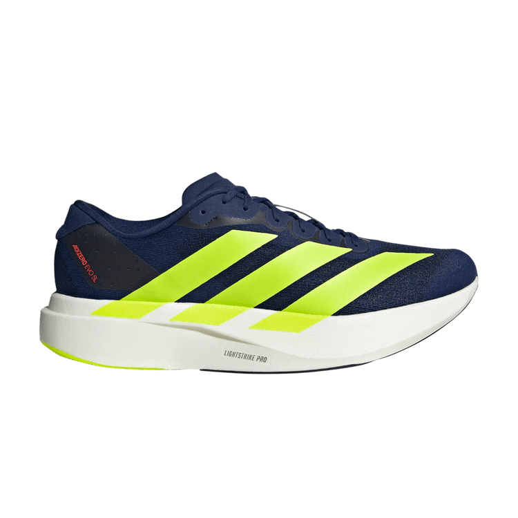 Adidas Adizero Evo SL 'Dark Blue Solar Slime' — Dark Blue/Solar Slime/Lucid Red
