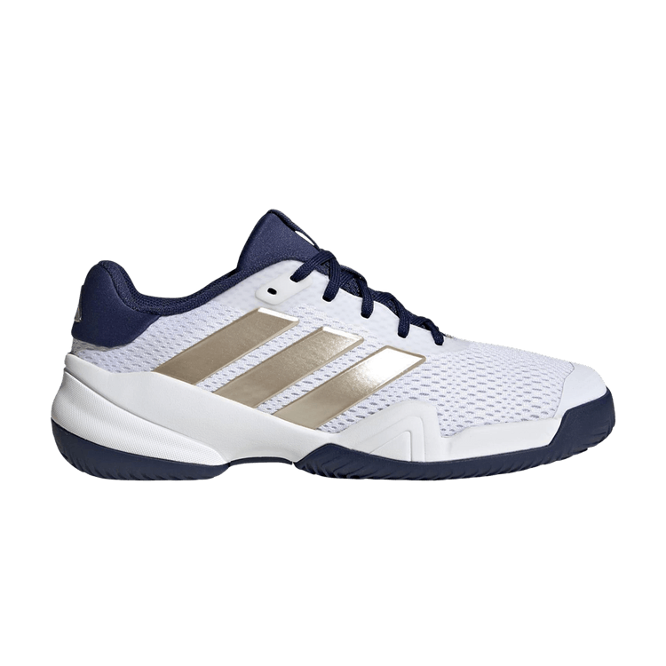 adidas Tennis Barricade Tennis Little Kid 'Cloud White Cyber Metallic Dark Blue' — Cloud White / Cyber Metallic / Dark Blue