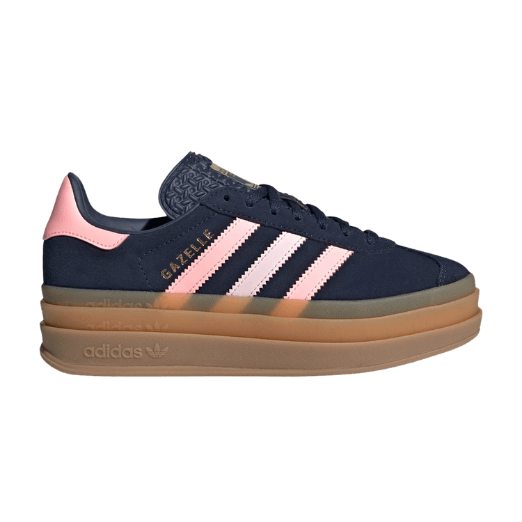 adidas Gazelle Bold J 'Night Indigo Glow Pink' — Night Indigo/Glow Pink/Gold Metallic