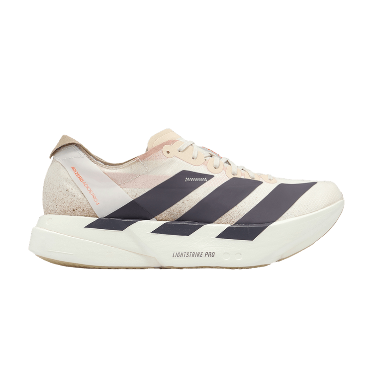 Adidas Adizero Adios Pro 4 'Chalk White Grey Strata' — Chalk White/Grey Strata/Impact Orange