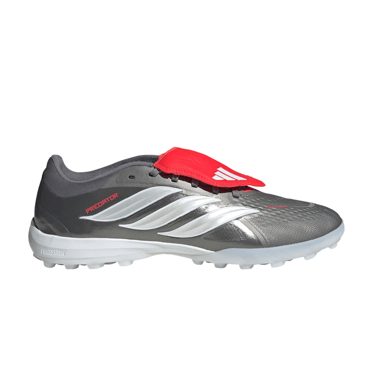 adidas Predator Pro Fold Over Tongue Turf 'Iron Metallic Zero Metalic Lucid Red' — Iron Metallic/Zero Metalic/Lucid Red