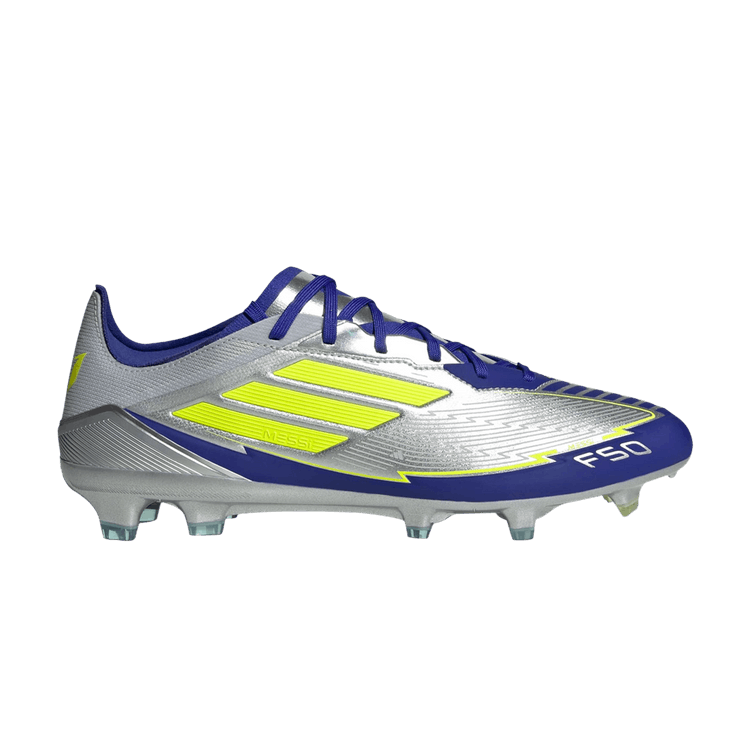 adidas Messi Adizero F50 Pro FG 'La Vida Rapida Pack' — Silver Metallic/Solar Yellow/Lucid Blue