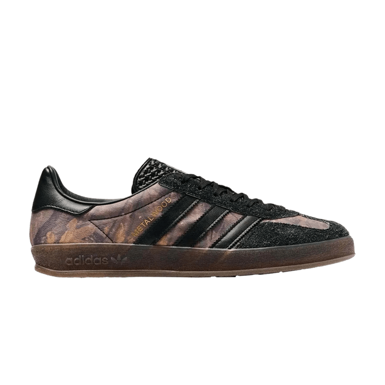 Metalwood Studio x adidas Gazelle Indoor 'Real Leaf Camo' — Core Black/Core Black/Gum 5
