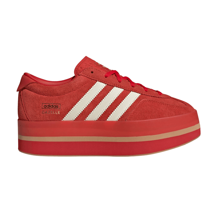 adidas Wmns Gazelle Stack 'Red Cream Gum' — Red/Cream White/Gold Metallic