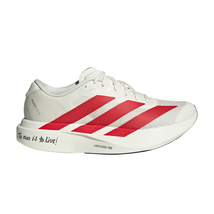 Adidas Wmns Adizero Evo SL 'To Run is to Live!' — Off White/Better Scarlet/Core Black