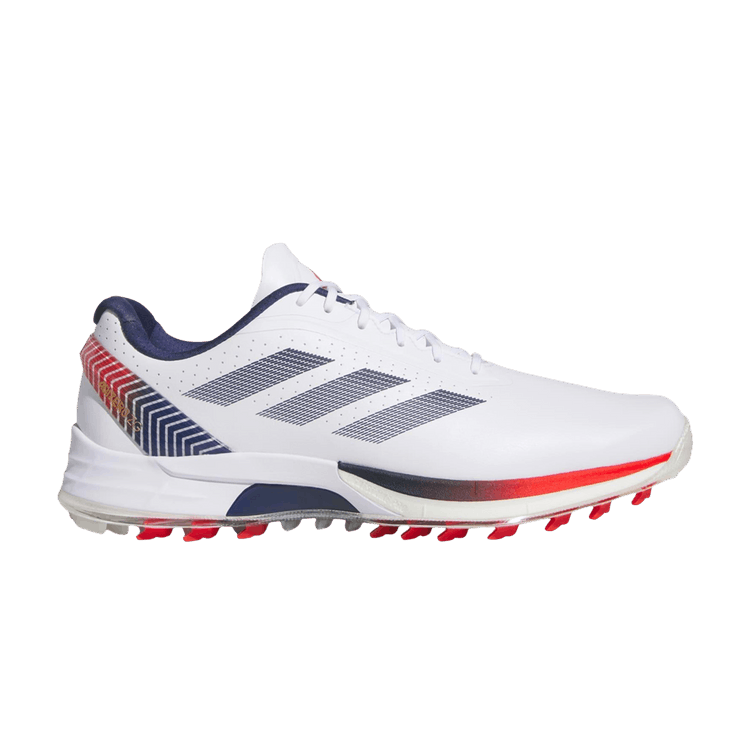 Adidas Adizero ZG Spikeless Golf 'Cloud White Blue Red' — Cloud White/Dark Blue/Red