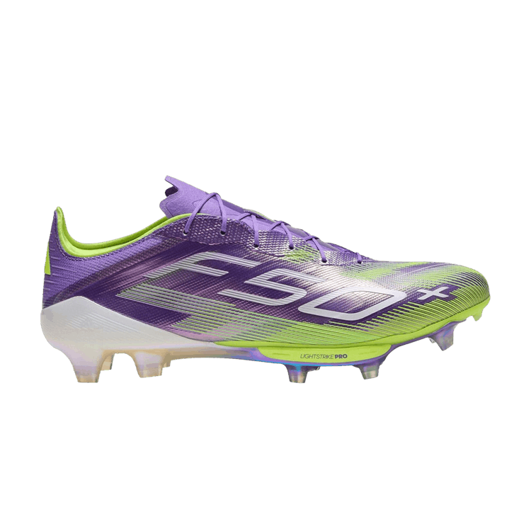 adidas Adizero F50+ FG 'Radiant Blaze Pack' — Purple Rush/Cloud White/Lucid Lemon