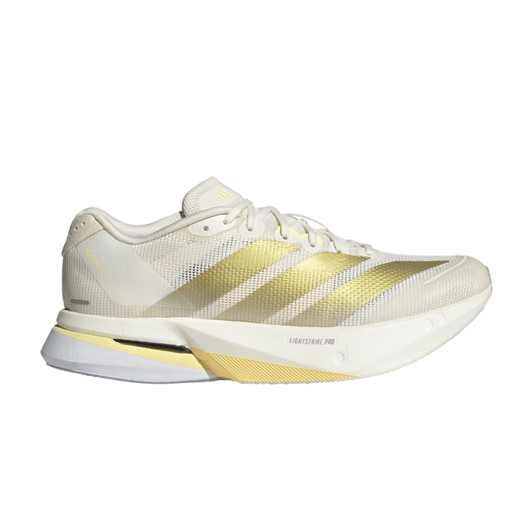 adidas Wmns Adizero Boston 13 'Chalk White Gold Metallic' — Chalk White/Gold Metallic/Orange Tint