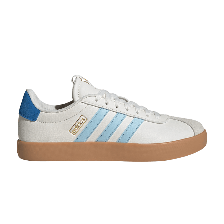 adidas Wmns VL Court 3.0 'Core White Ice Blue Gold Metallic' — Core White/Ice Blue/Gold Metallic