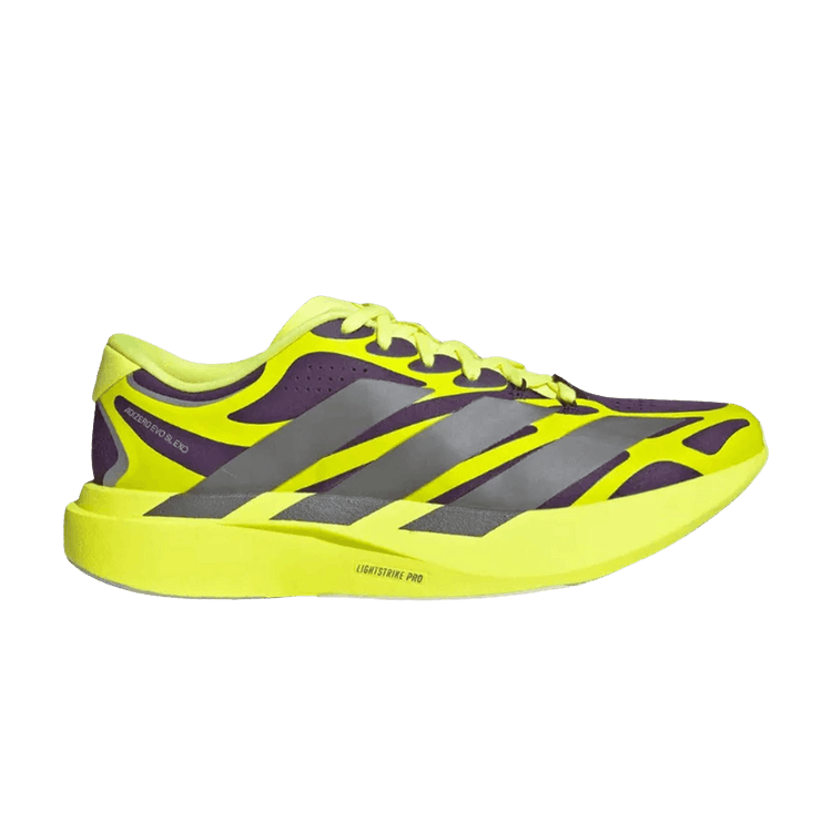 adidas Adizero EVO SL EXO 'Aurora Plum Iron Metallic' — Aurora Plum/Iron Metallic/Solar Yellow