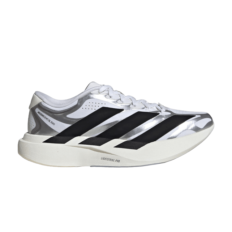 adidas Wmns Adizero Evo SL EXO 'Cloud White Core Black Iron Metallic' — Cloud White / Core Black / Iron Metallic