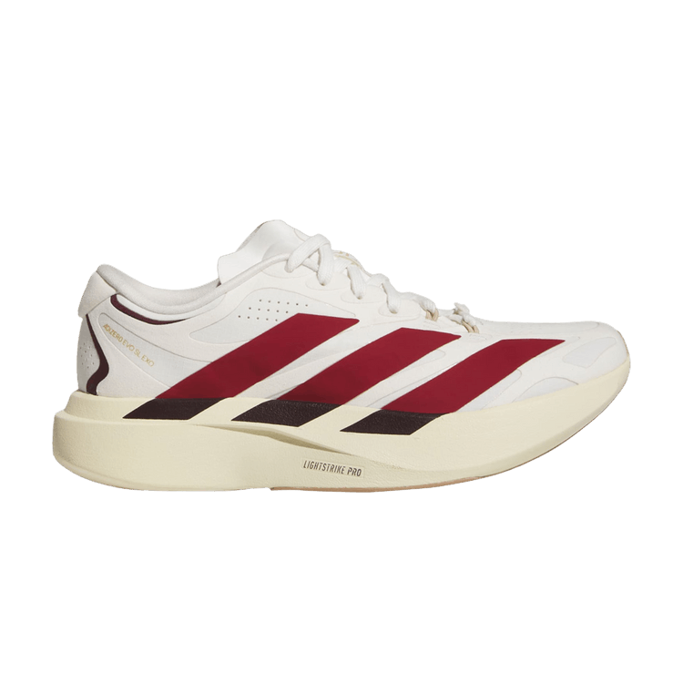adidas Adizero Evo SL Exo Suede Lightstrikepro 'Core White Team Victory Red' — Core White / Team Victory Red / Cream White