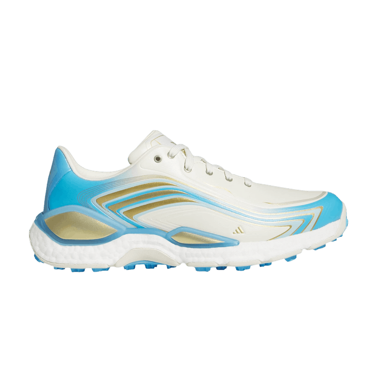 adidas Codechaos Messi Spikeless Golf 'Ivory Gold Metallic Semi Blue Burst' — Ivory / Gold Metallic / Semi Blue Burst