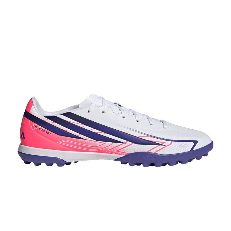 adidas F50 Hyperfast Club TF 'Cloud White Solar Purple' — Cloud White / Solar Purple / Solar Turbo