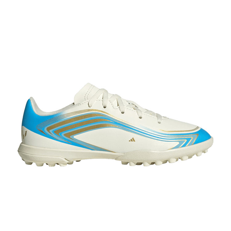 adidas F50 Messi Club TF Little Kid 'Ivory Semi Blue Burst' — Ivory / Semi Blue Burst / Icey Blue