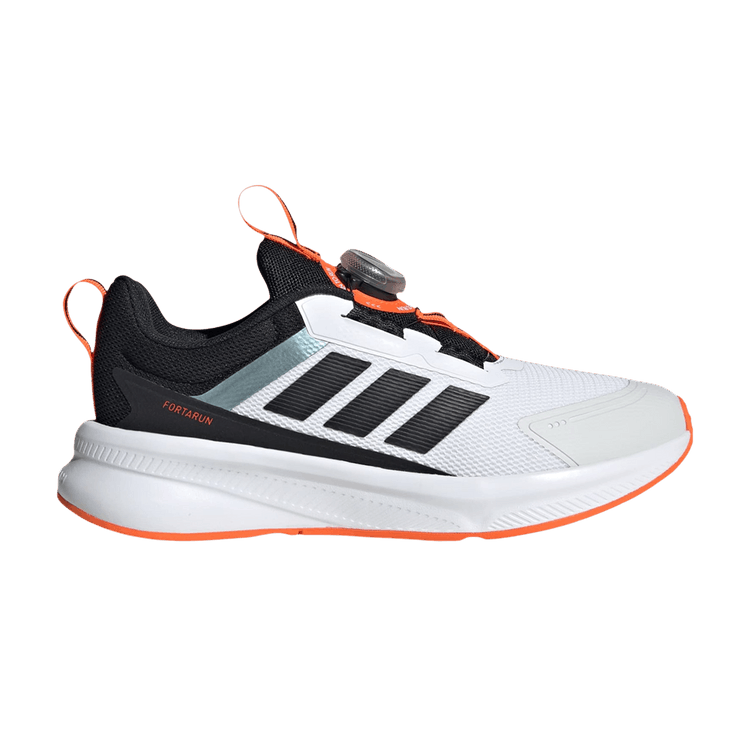 adidas Fortarun 4.0 Big Kid 'Cloud White Black' — Cloud White / Core Black / Impact Orange