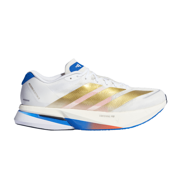 adidas Adizero Boston 13 'Footwear White Gold Metallic Royal Blue' — Footwear White/Gold Metallic/Royal Blue