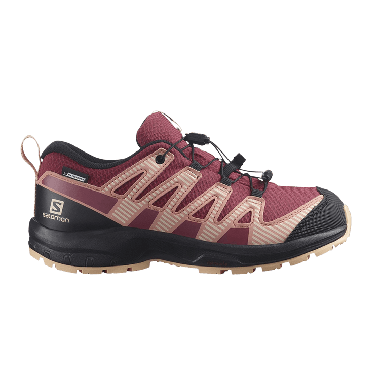 Salomon XA Pro V8 CSWP Junior 'Earth Red Almond Cream' — Earth Red/Black/Almond Cream