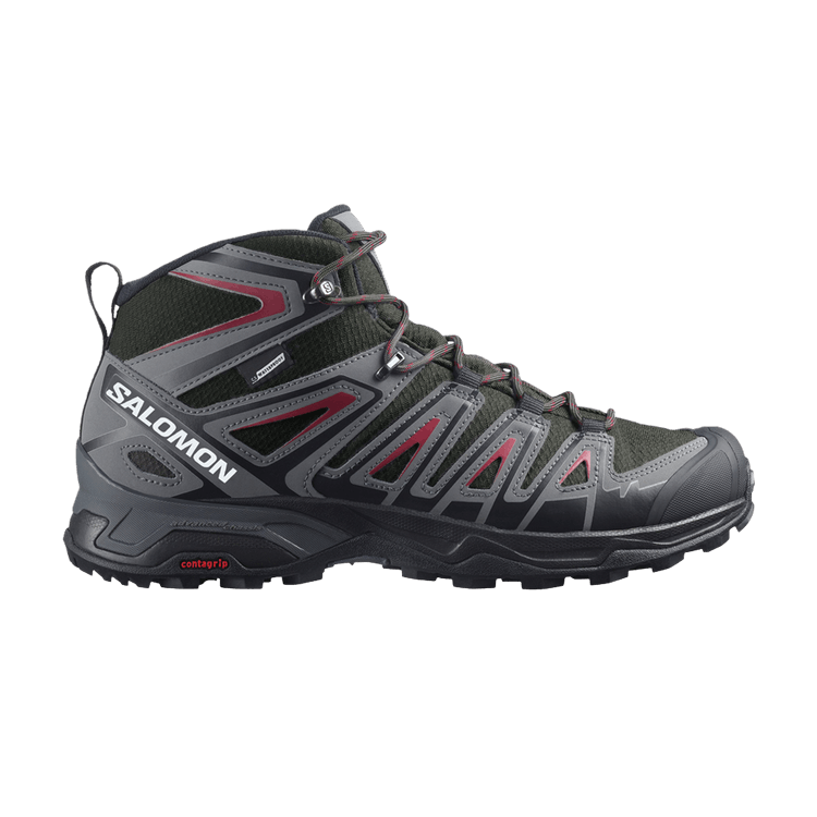 Salomon X Ultra Pioneer Mid CSWP 'Peat Biking Red' — Peat/Quiet Shade/Biking Red