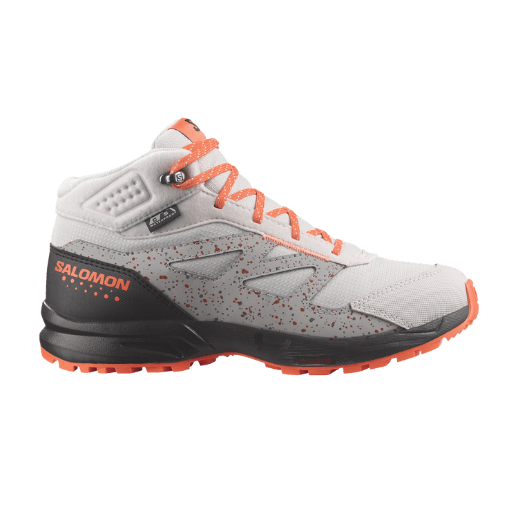 Salomon Outway Mid CSWP Junior 'Lunar Rock Orange Speckled' — Lunar Rock/Black/Shocking Orange