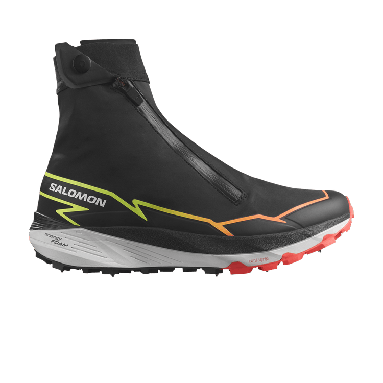 Salomon Winter Cross Spike 'Black Fiery Coral' — Black/Fiery Coral/Safety Yellow