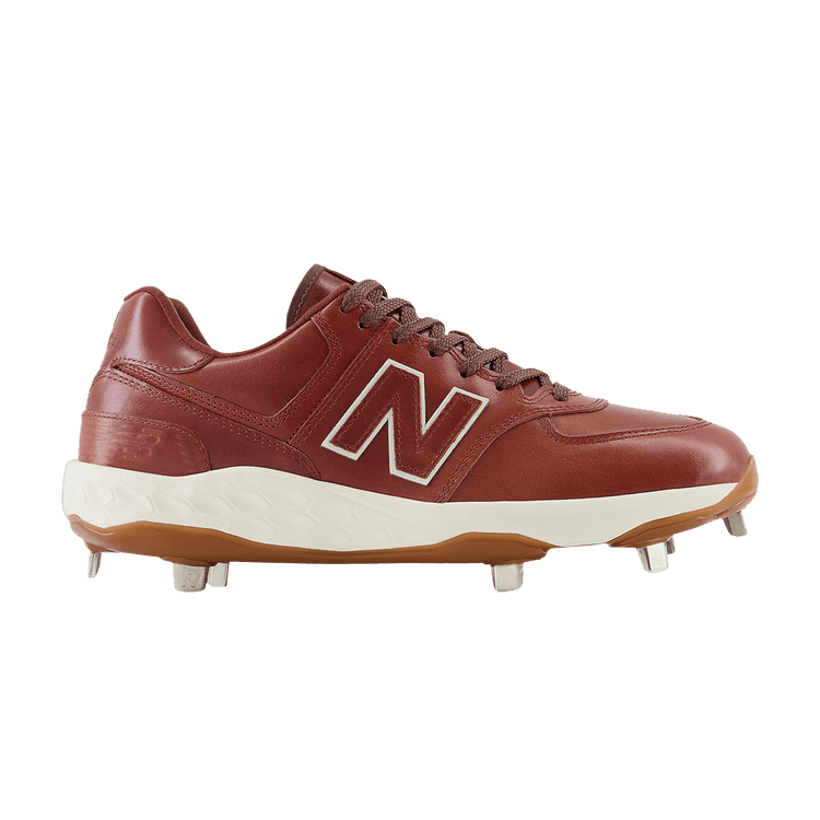 New Balance Fresh Foam X 574 Lux Cleat 'Veg Tan' — Veg Tan/White