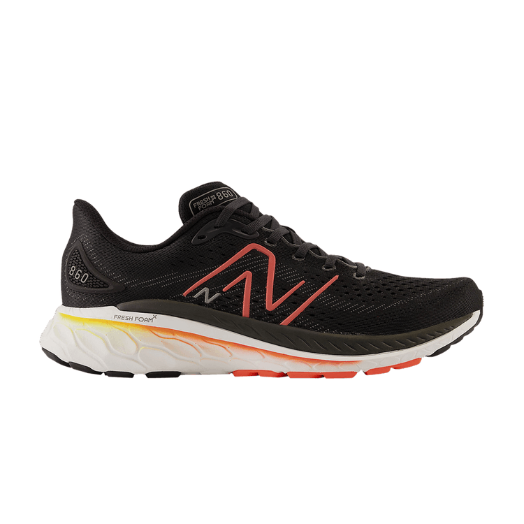 New Balance Fresh Foam X 860v13 4E Wide 'Black Hot Marigold' — Black/Neon Dragonfly/Hot Marigold
