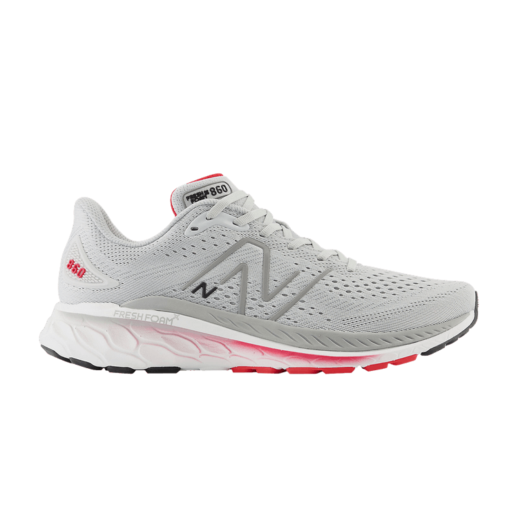 New Balance Fresh Foam X 860v13 2E Wide 'Light Aluminum True Red' — Light Aluminum/True Red/Black