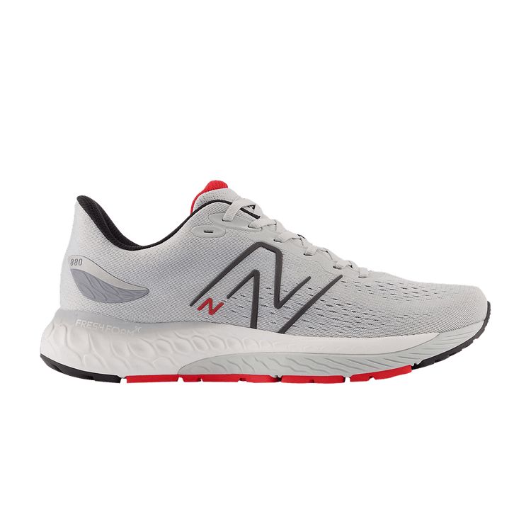 New Balance Fresh Foam X 880v12 B Wide 'Light Aluminum' — Light Aluminum/True Red